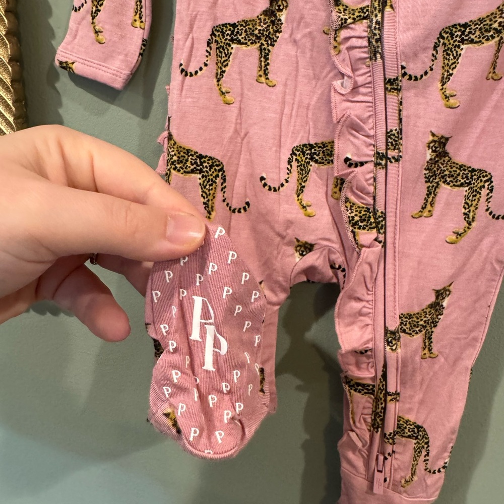 POSH PEANUT mara cheetah sleeper; bamboo sleeper; bamboo baby gifts; bamboo baby - Picture 3 of 15